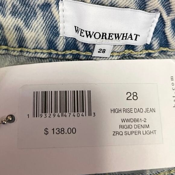 NEW WeWoreWhat Women's Rigid Denim Light Wash Distressed High Rise Dad Jeans  28 - Picture 5 of 7